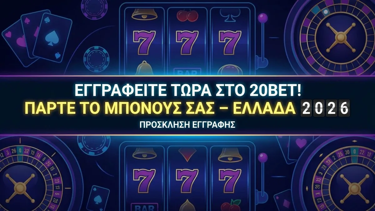 Εγγραφή με μπόνους στο 20bet